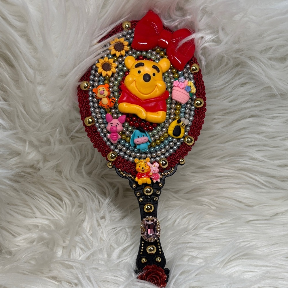 Winnie Pooh Decorative Hand Mirror with Cartoon Characters
